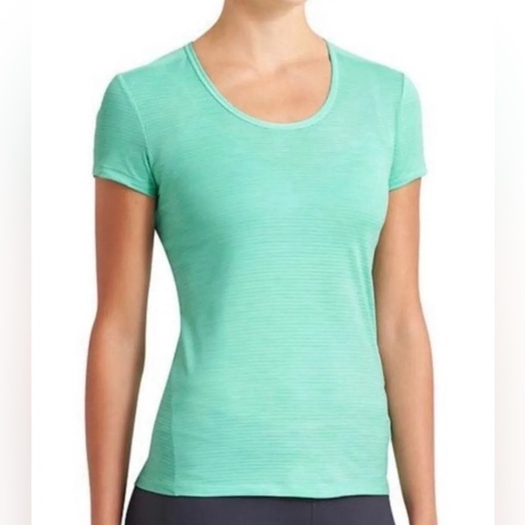 Athleta shadow stripe chi mint green T-shirt women’s plus size 1X - Picture 1 of 7
